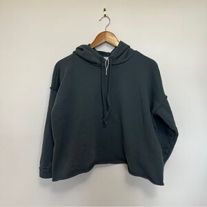 Eileen Fisher Petite Charcoal Blue Hoodie Size PM